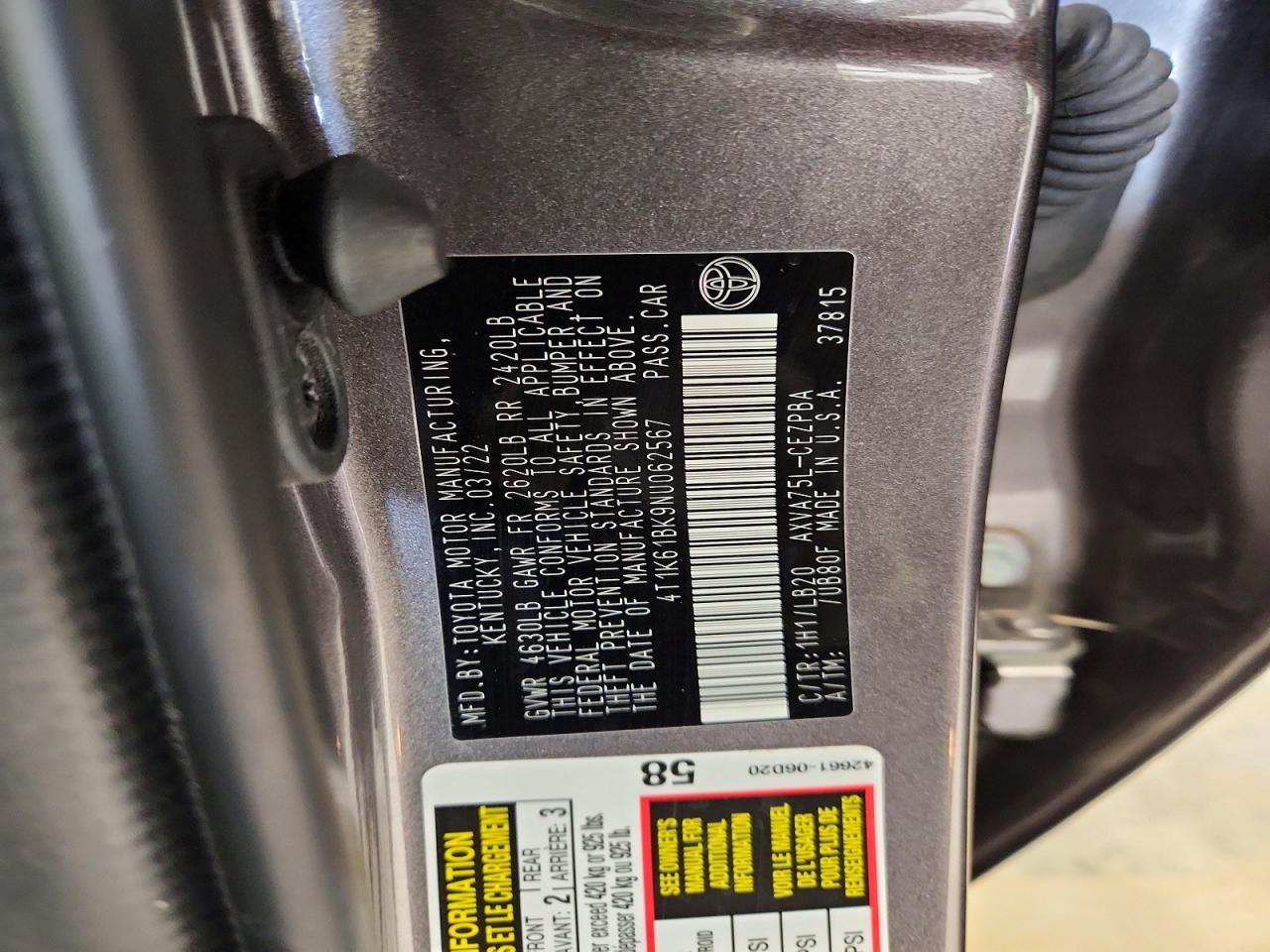 2022 TOYOTA CAMRY