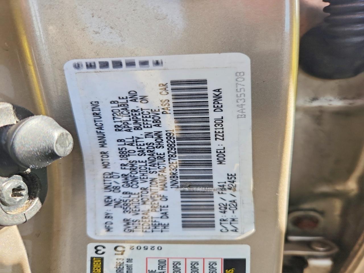 2008 TOYOTA COROLLA