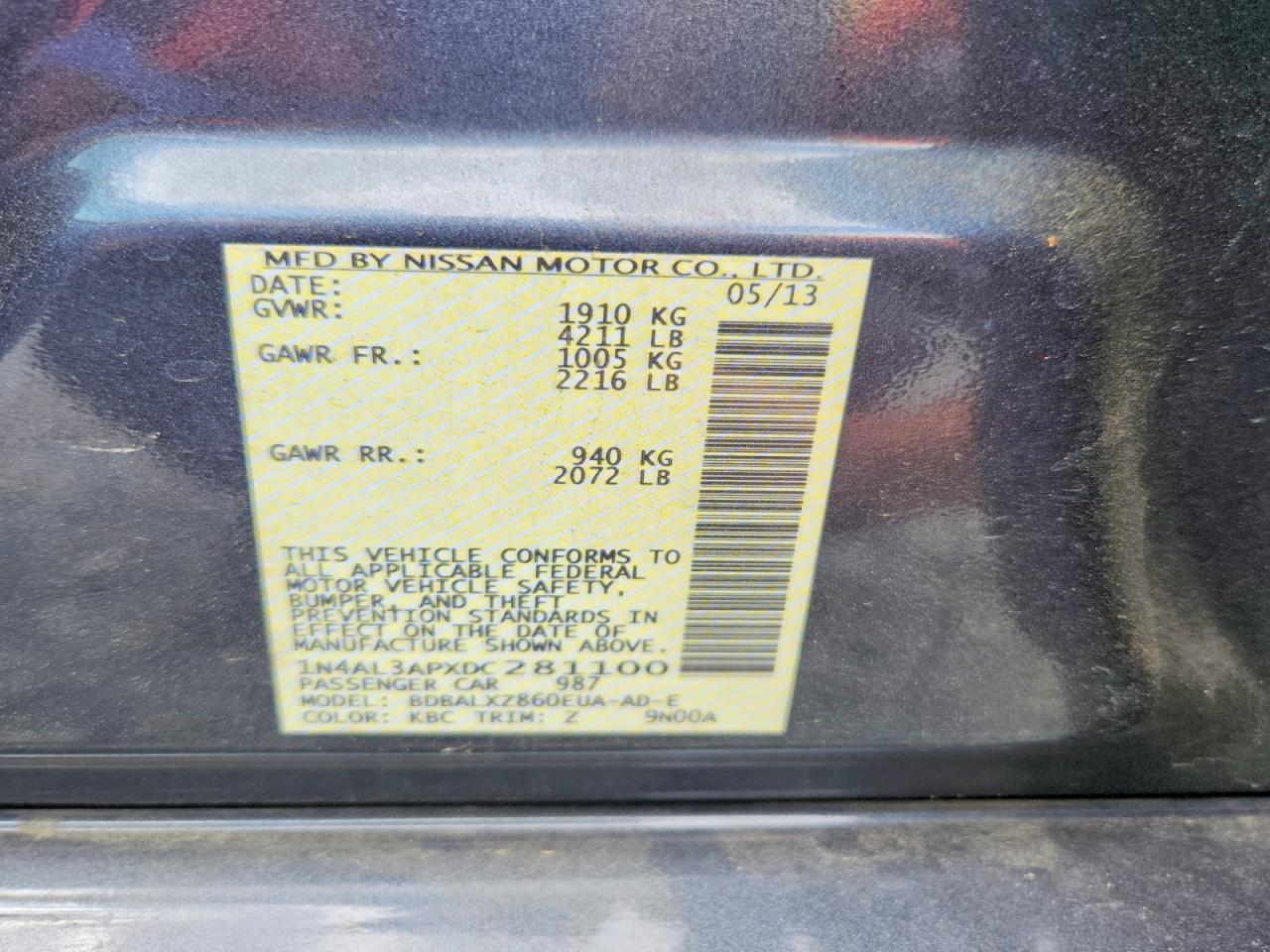 2013 NISSAN ALTIMA