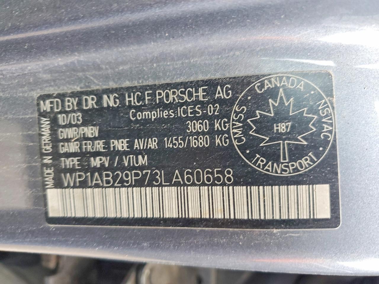 2003 PORSCHE CAYENNE