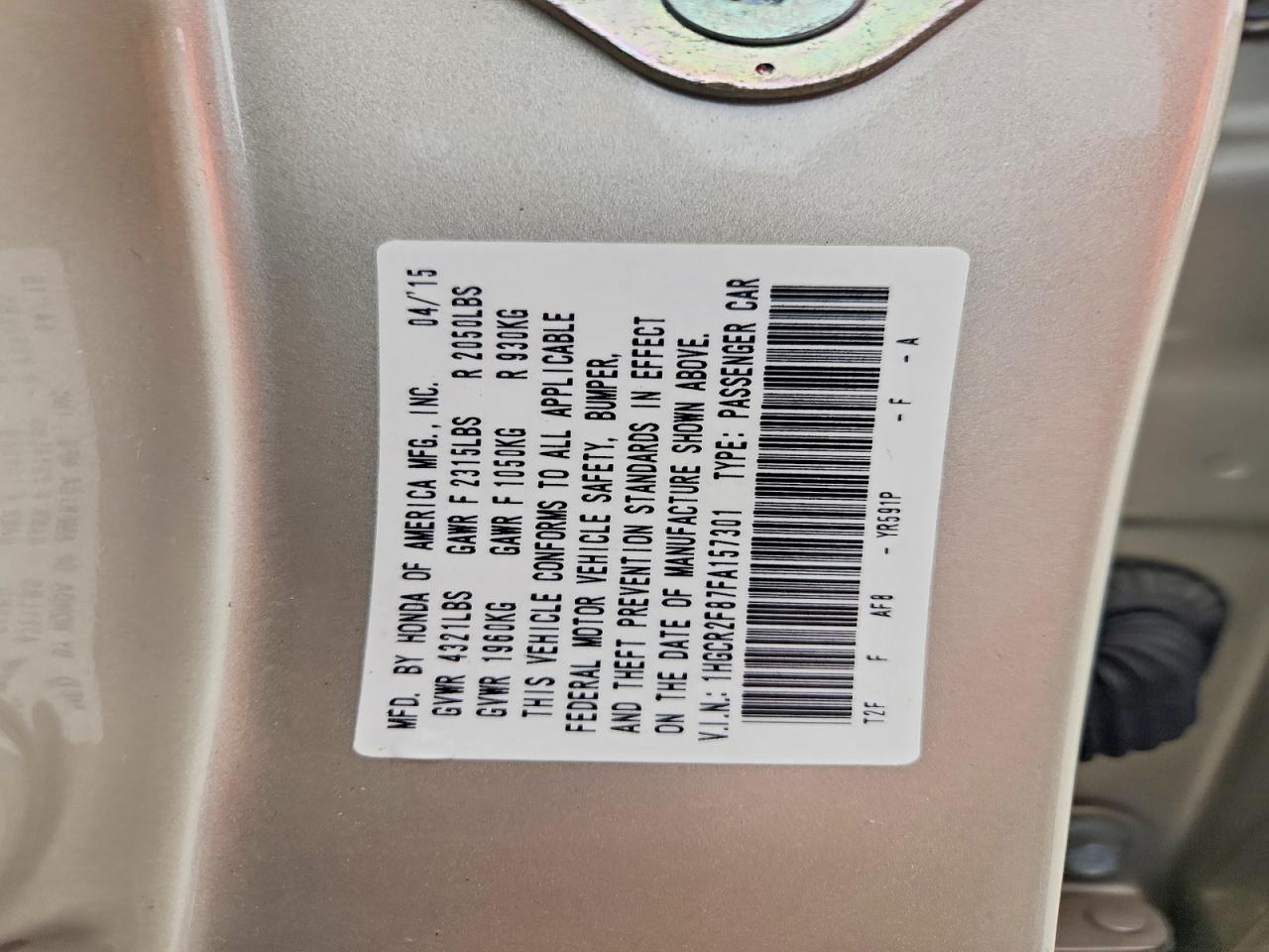 2015 HONDA ACCORD