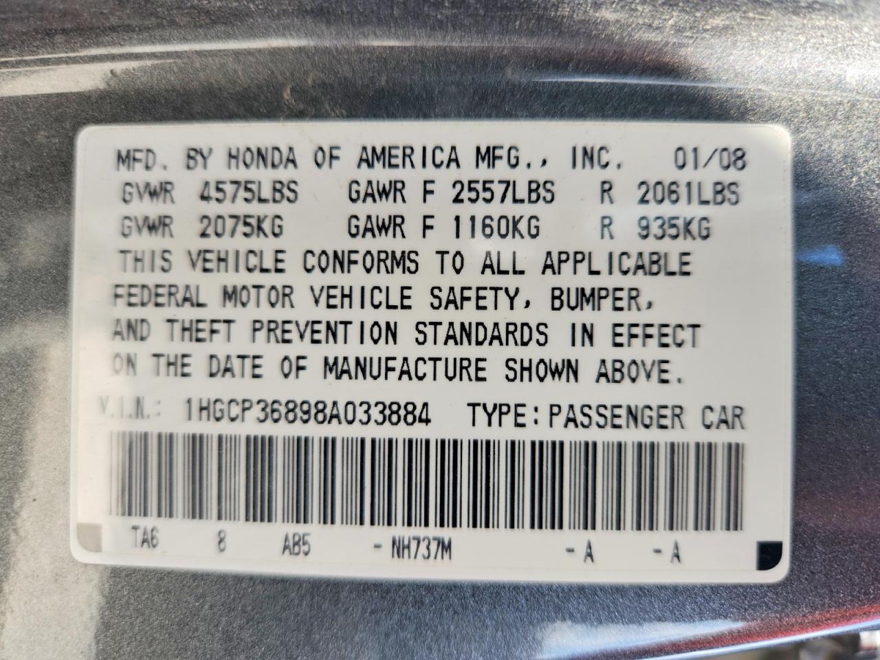 2008 HONDA ACCORD
