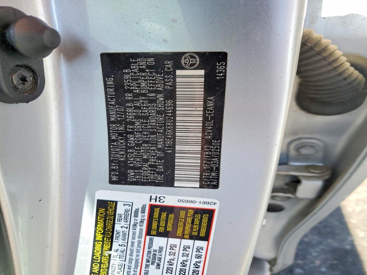 2008 TOYOTA CAMRY