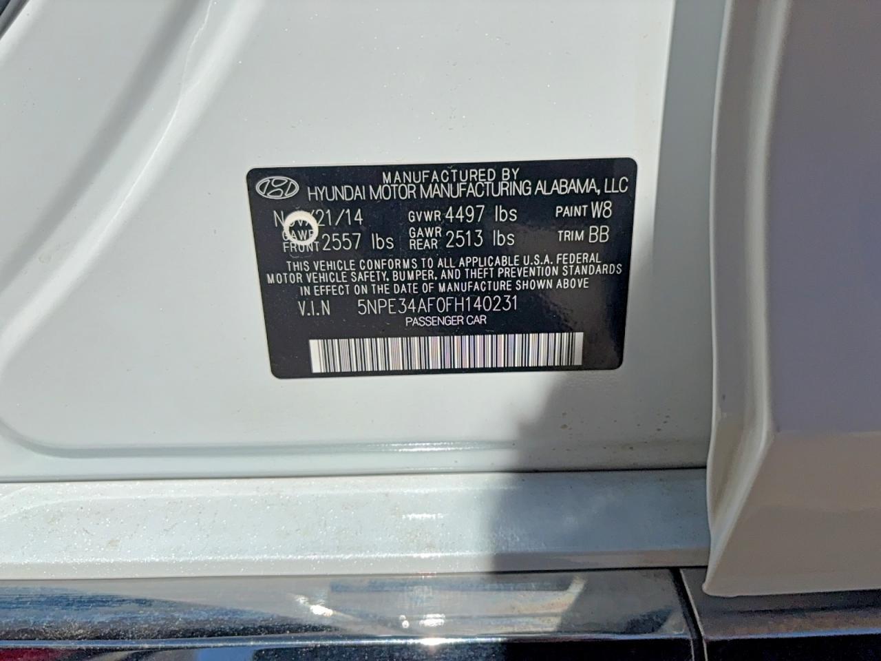 2015 HYUNDAI SONATA