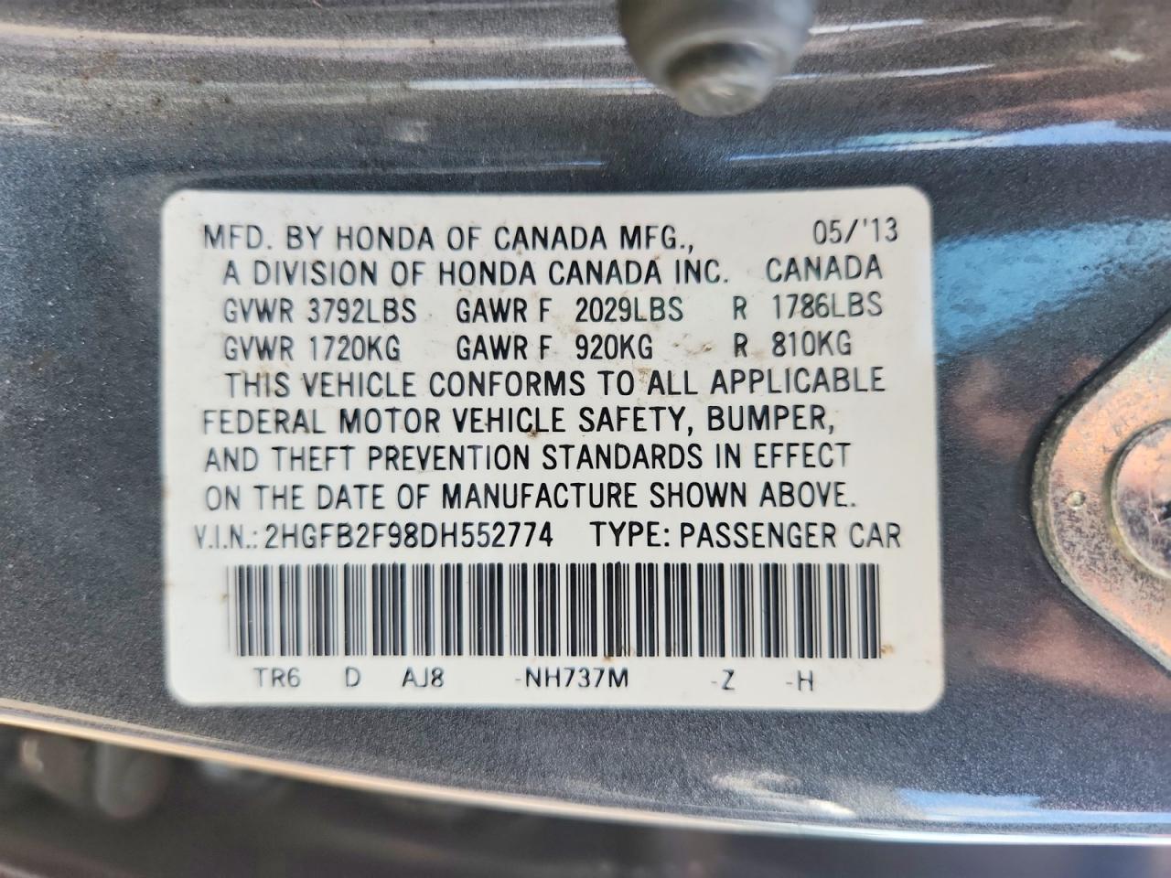 2013 HONDA CIVIC