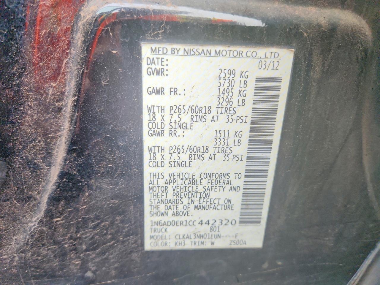 2012 NISSAN Frontier
