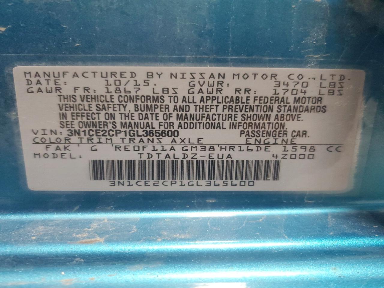 2016 NISSAN Versa Note