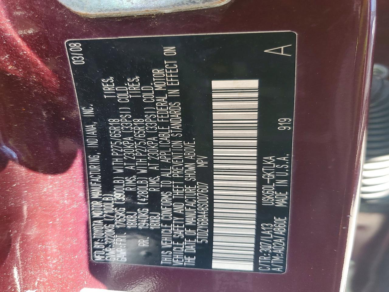 2008 TOYOTA Sequoia