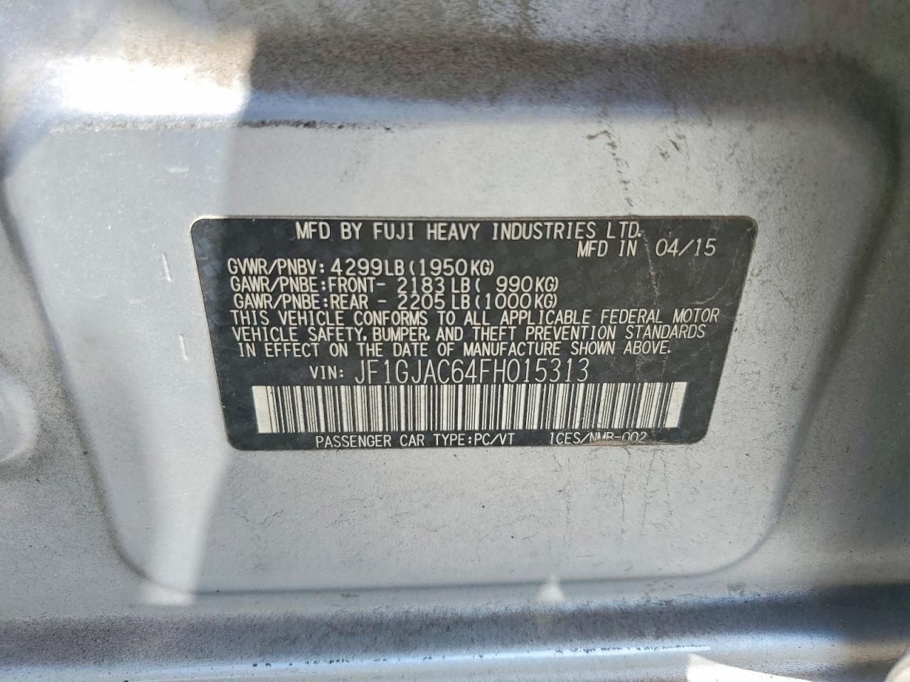 2015 SUBARU IMPREZA