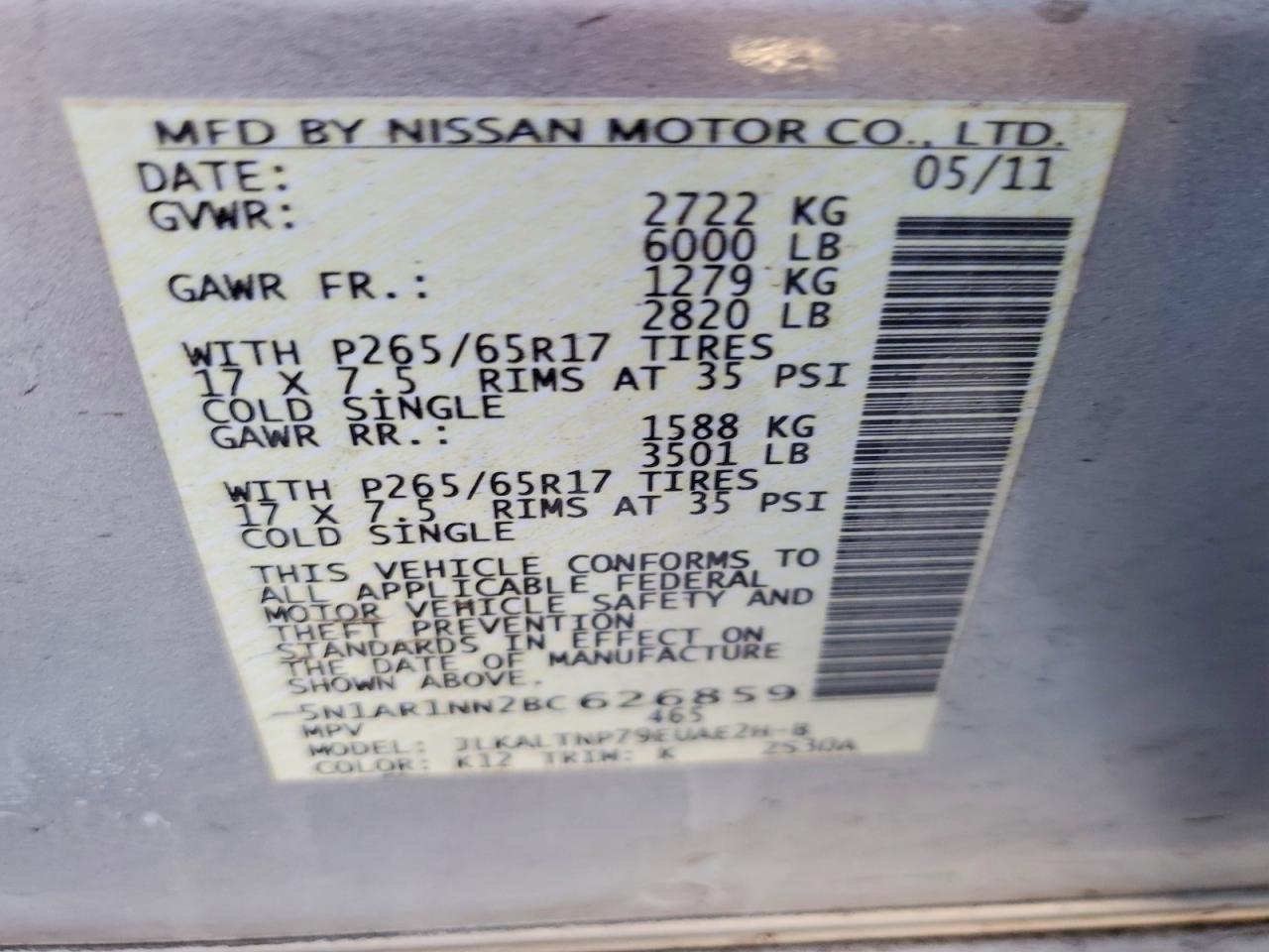 2011 NISSAN PATHFINDER
