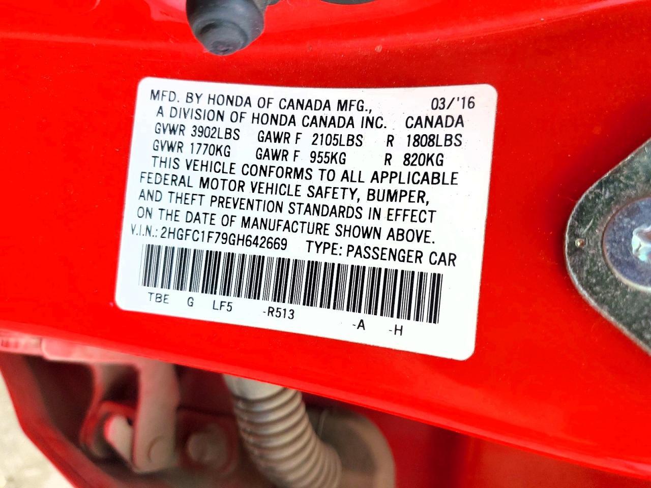 2016 HONDA CIVIC