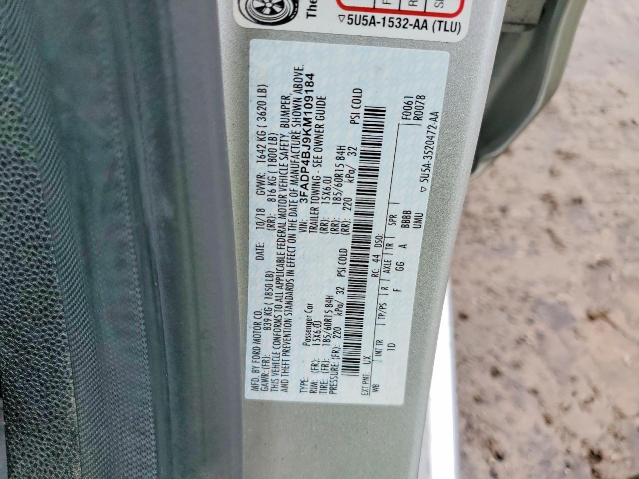 2019 FORD Fiesta