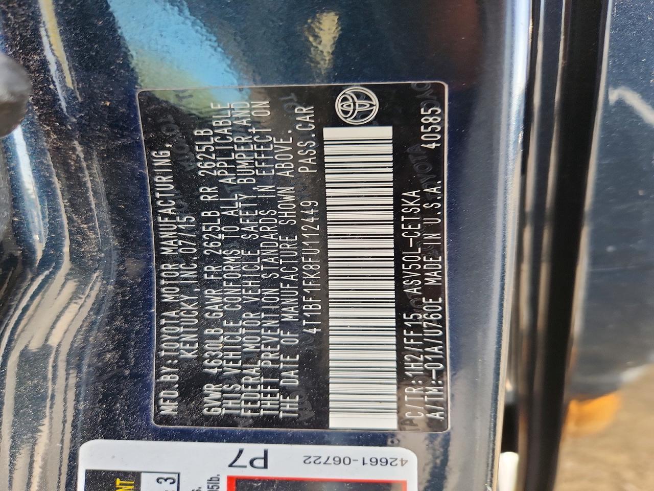 2015 TOYOTA CAMRY