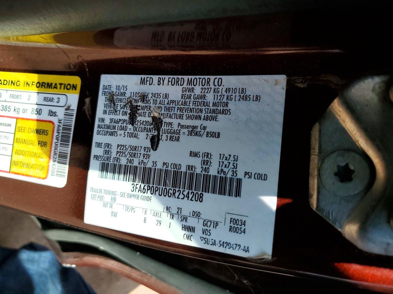 2016 FORD FUSION