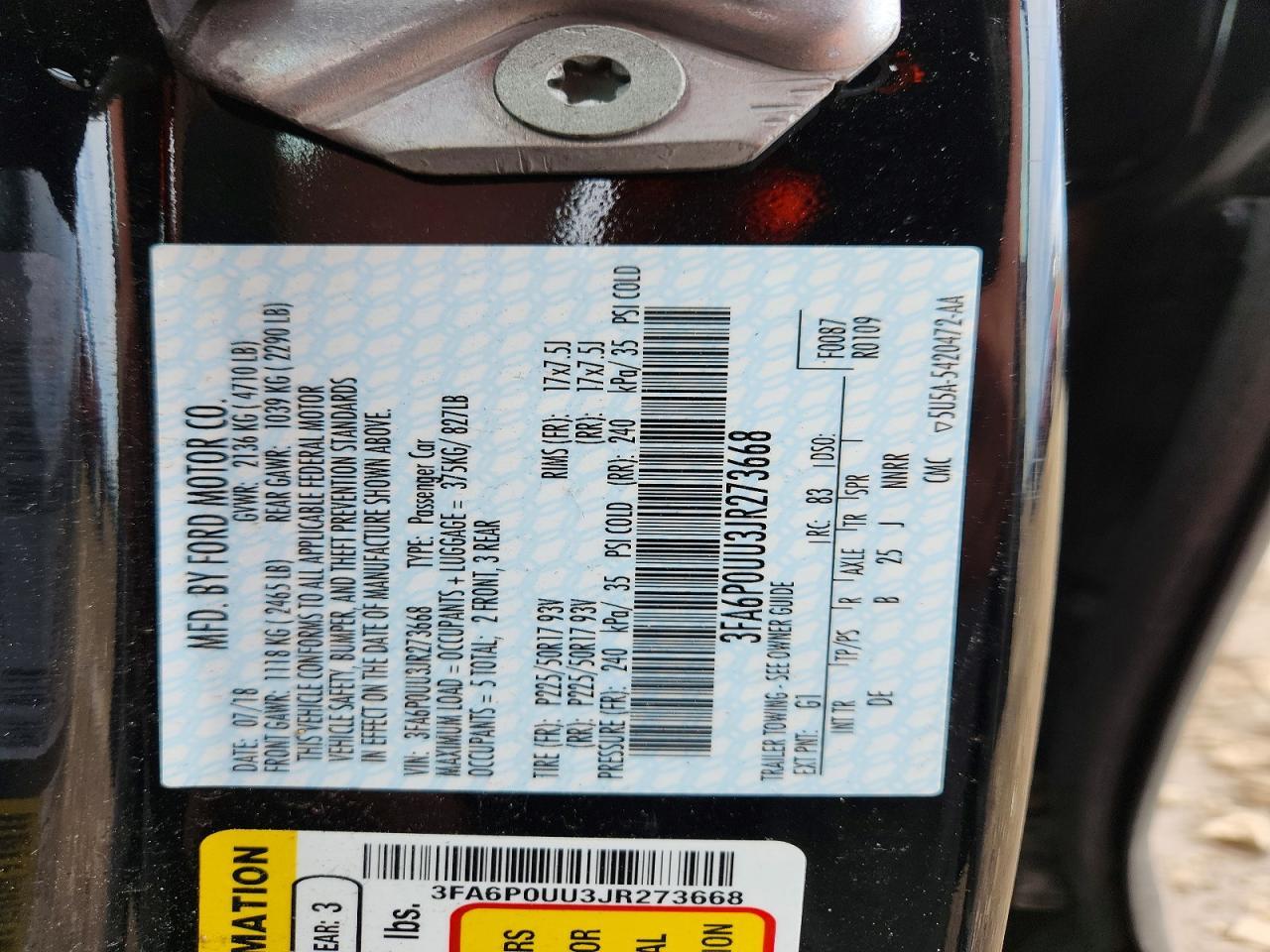 2018 FORD FUSION