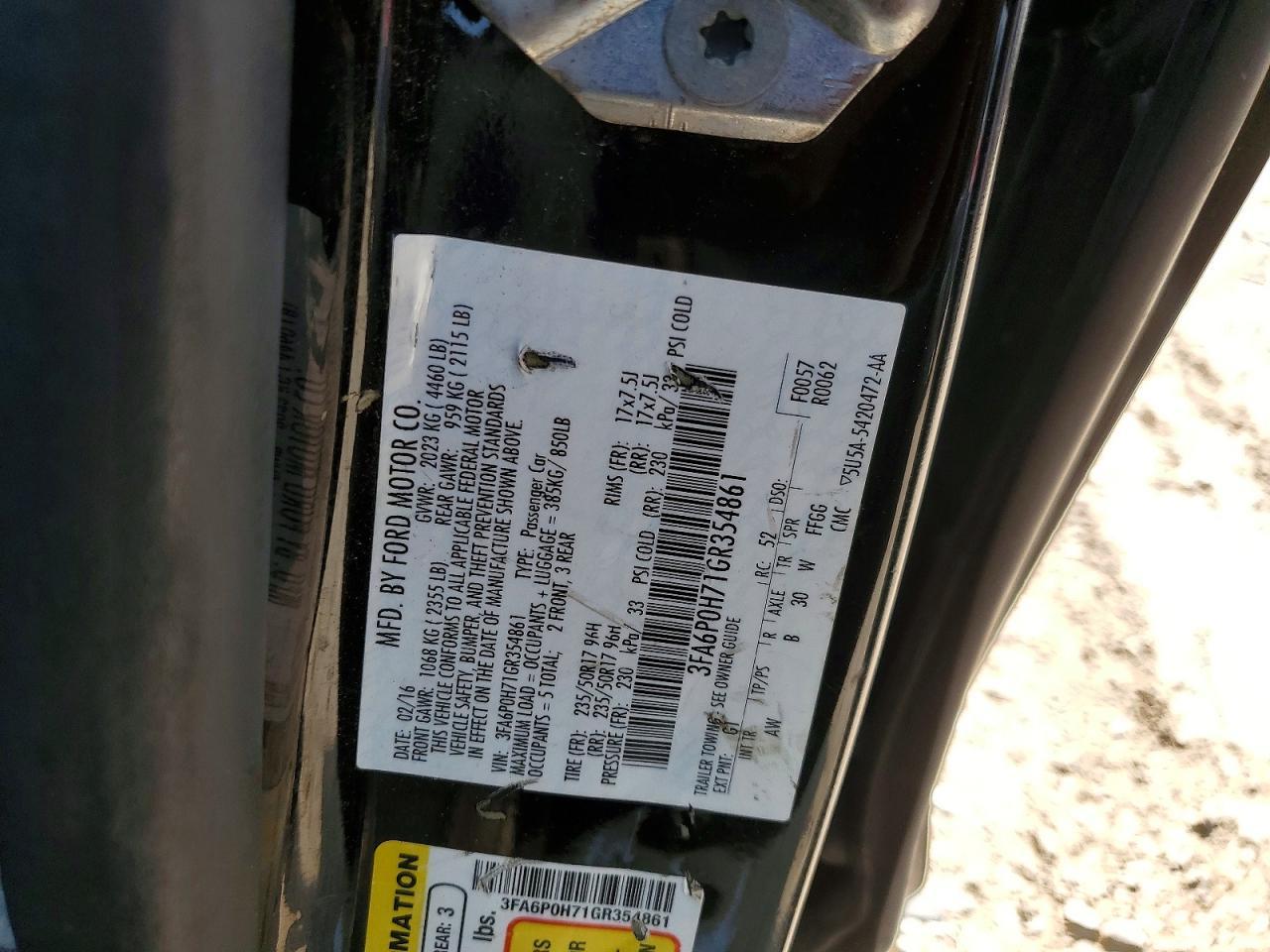 2016 FORD FUSION