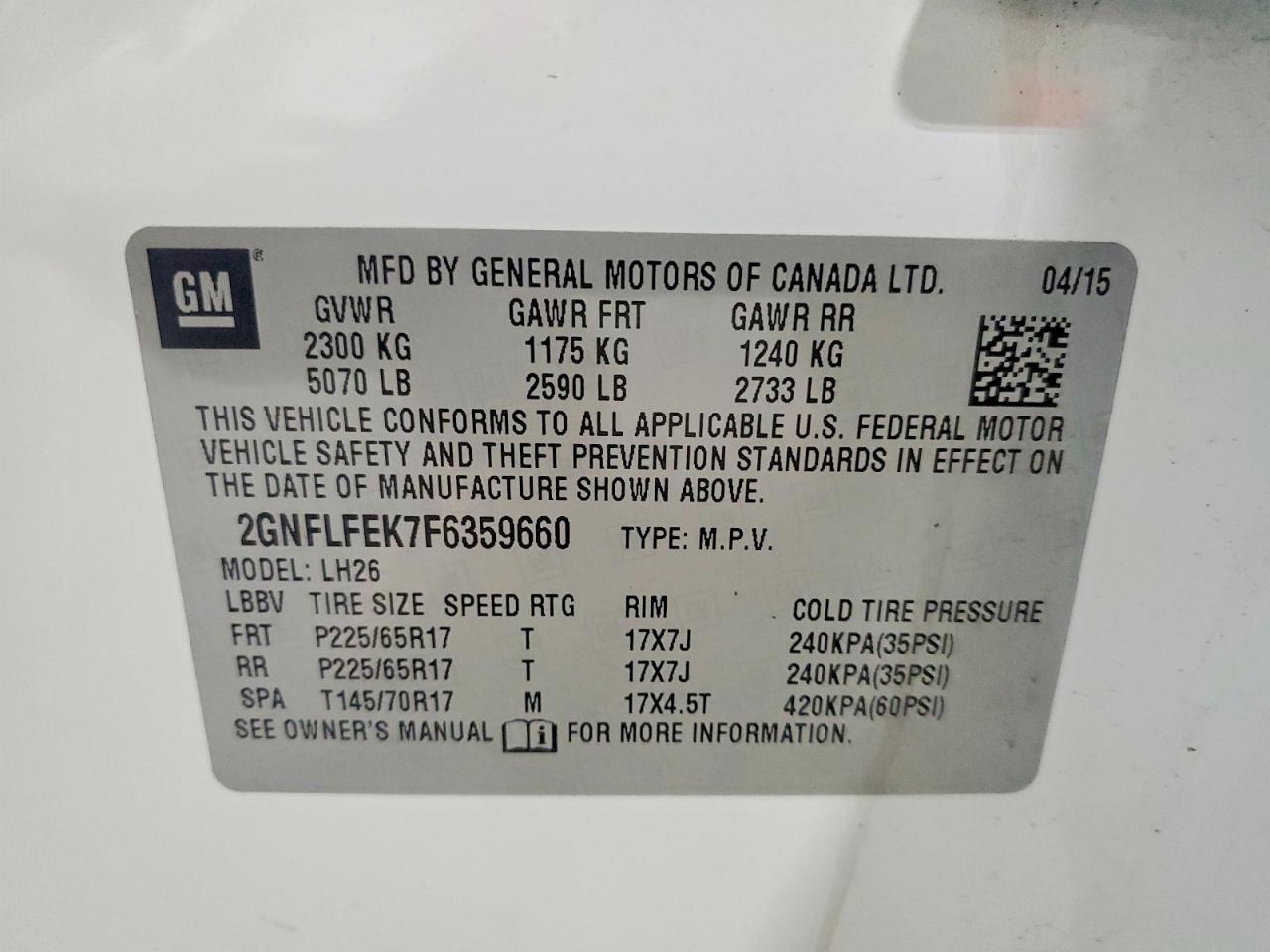 2015 CHEVROLET EQUINOX