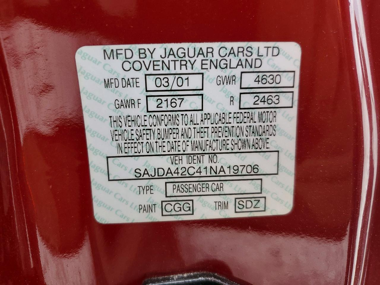 2001 JAGUAR XK-Series