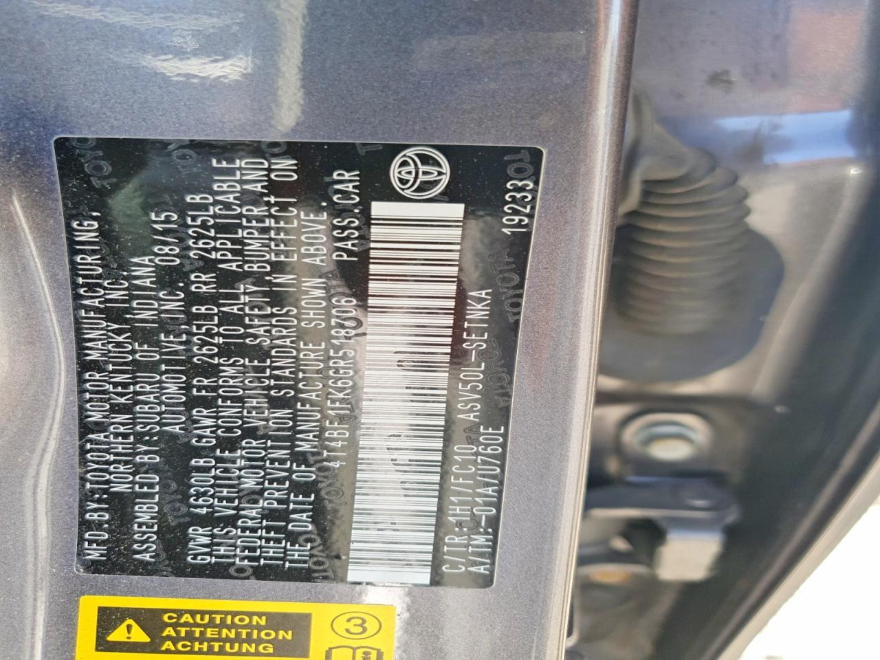 2016 TOYOTA CAMRY