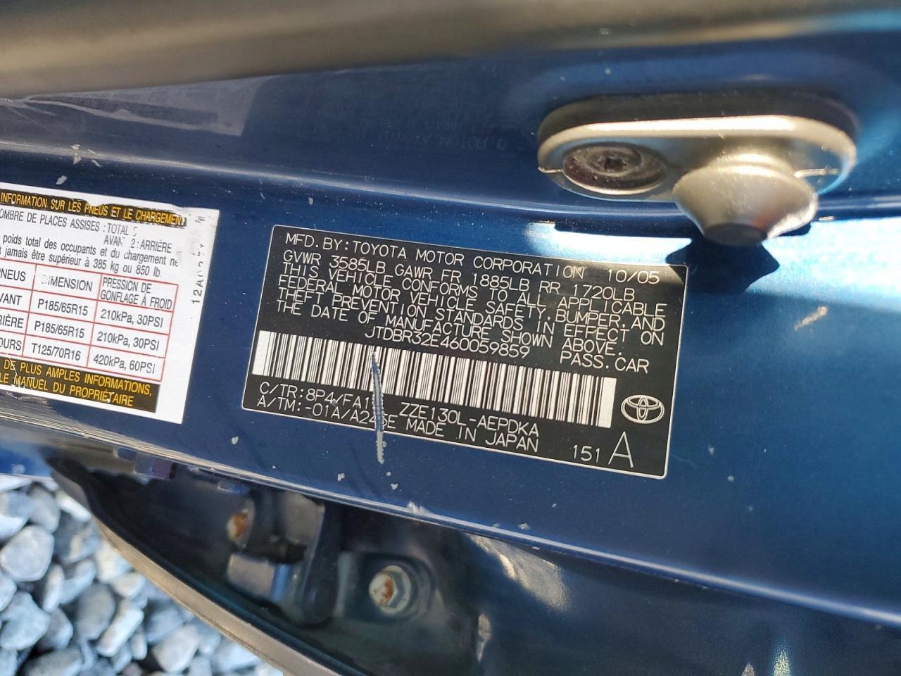 2006 TOYOTA COROLLA
