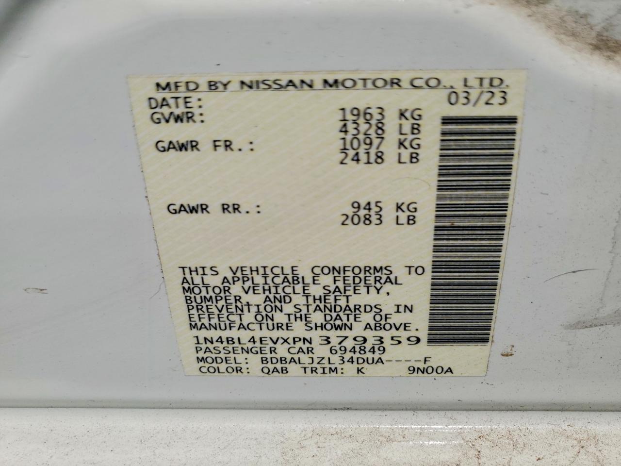 2023 NISSAN ALTIMA