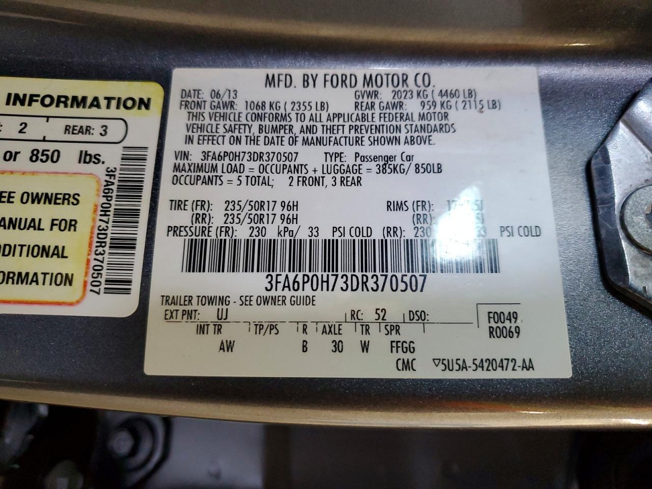 2013 FORD FUSION