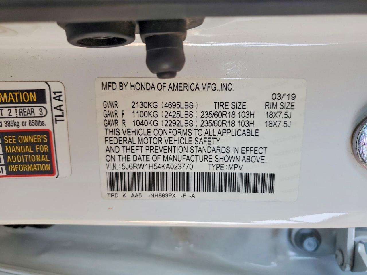 2019 HONDA CR-V