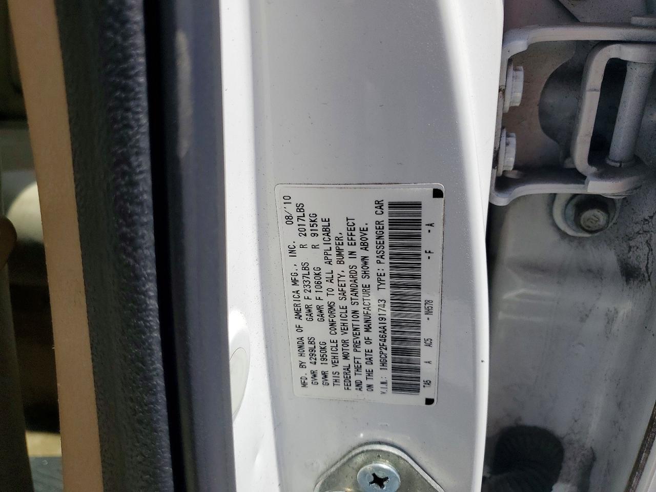 2010 HONDA ACCORD