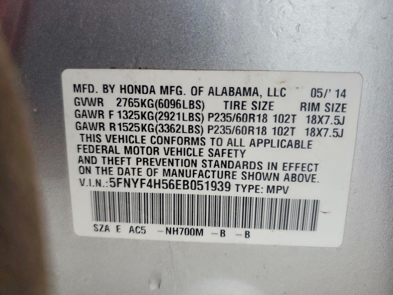 2014 HONDA PILOT