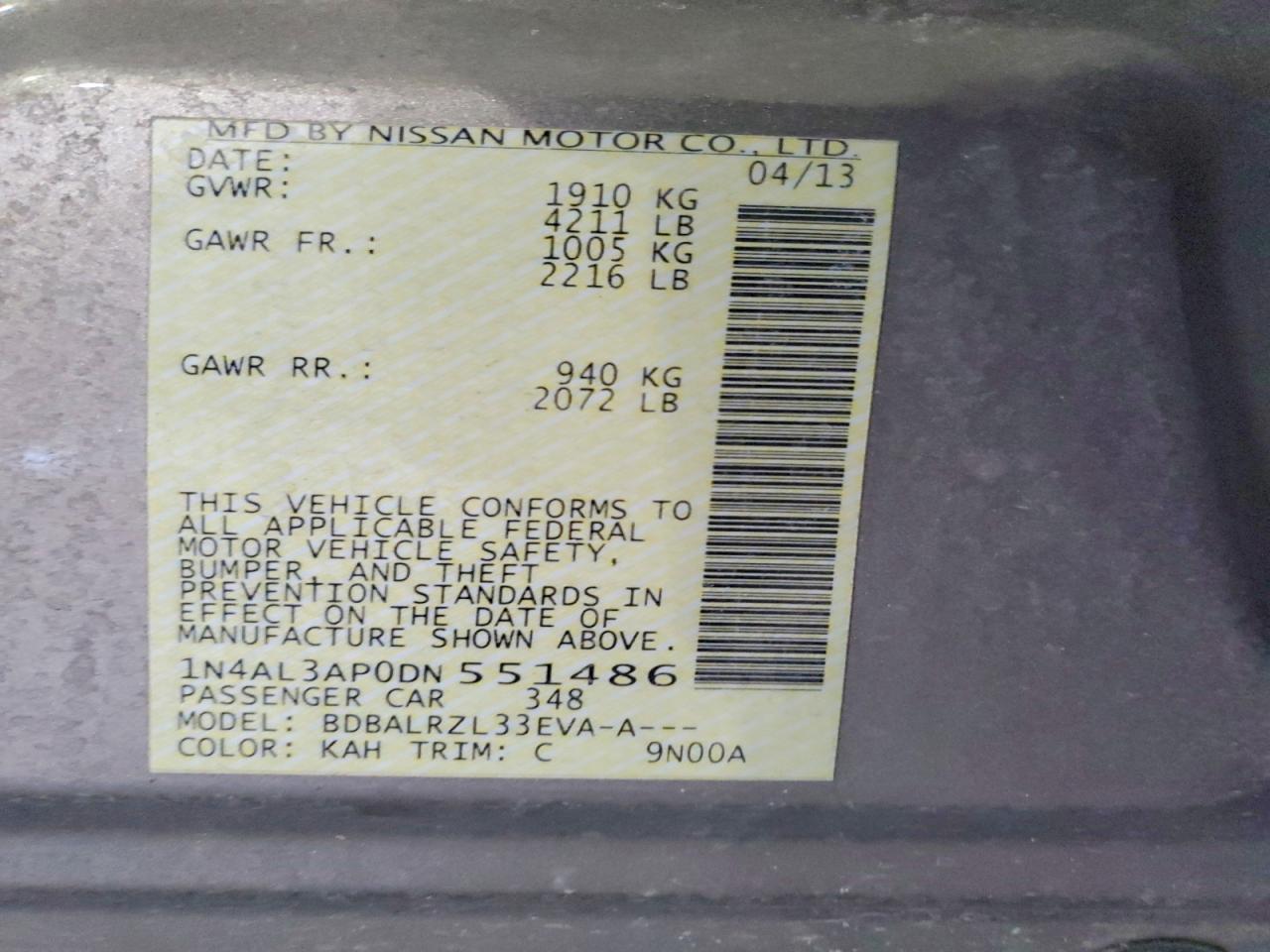 2013 NISSAN ALTIMA