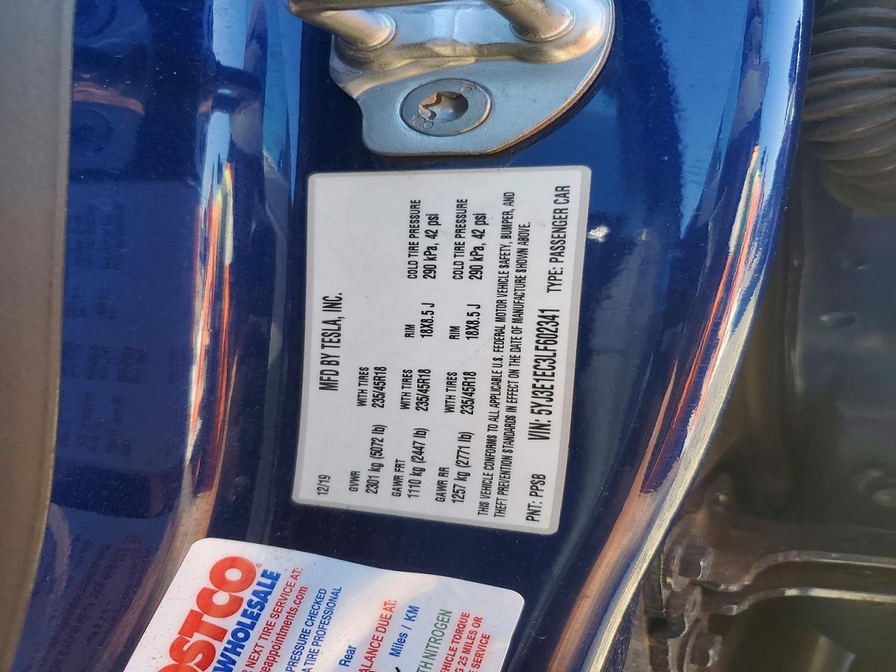 2020 TESLA MODEL 3