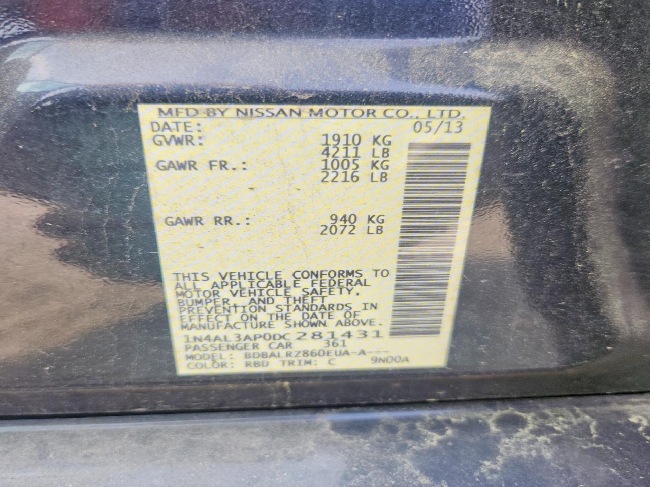 2013 NISSAN ALTIMA