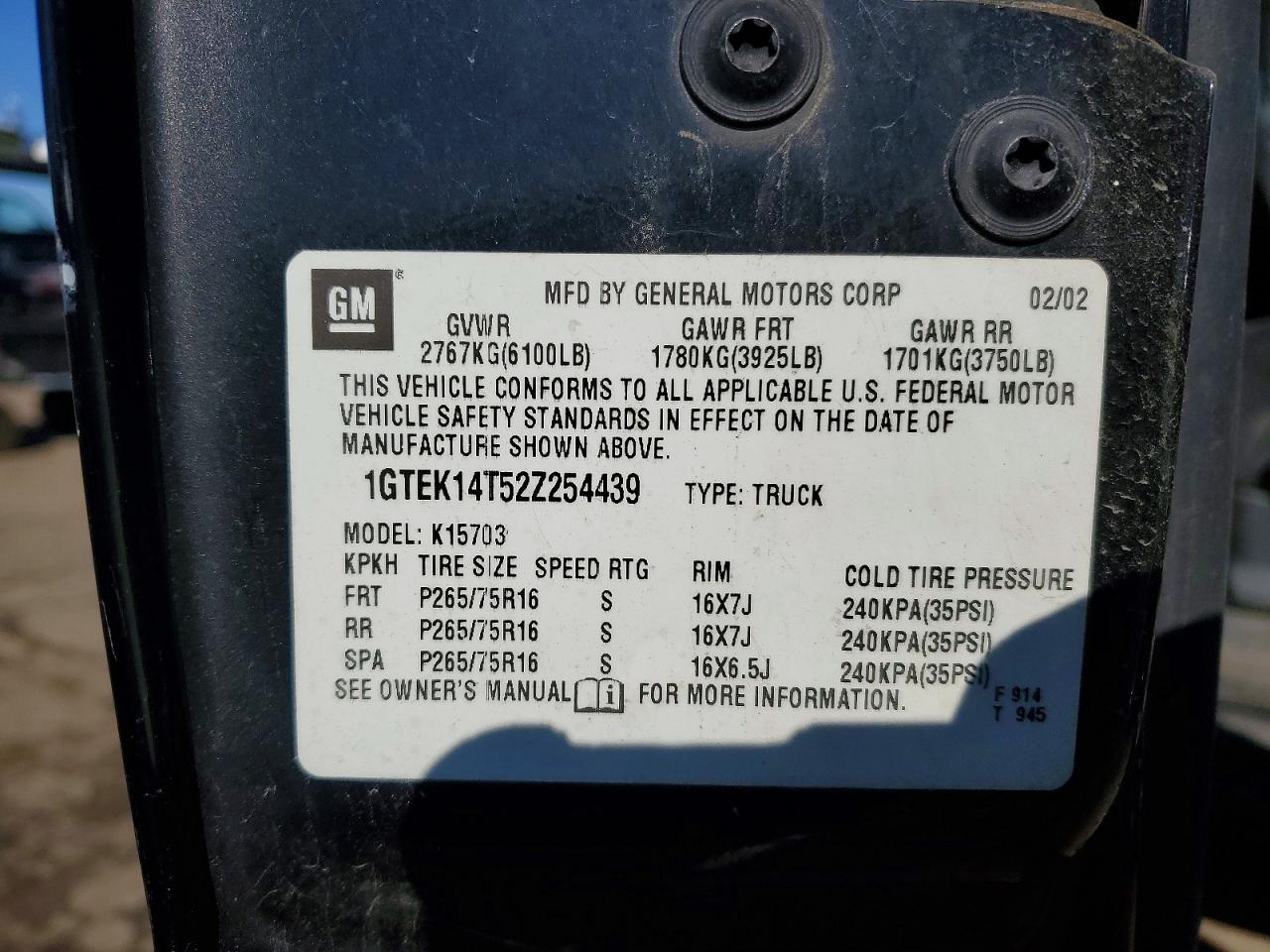 2002 GMC SIERRA 1500