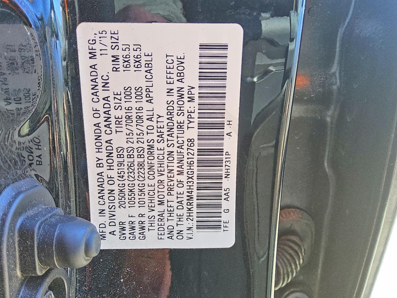 2016 HONDA CR-V