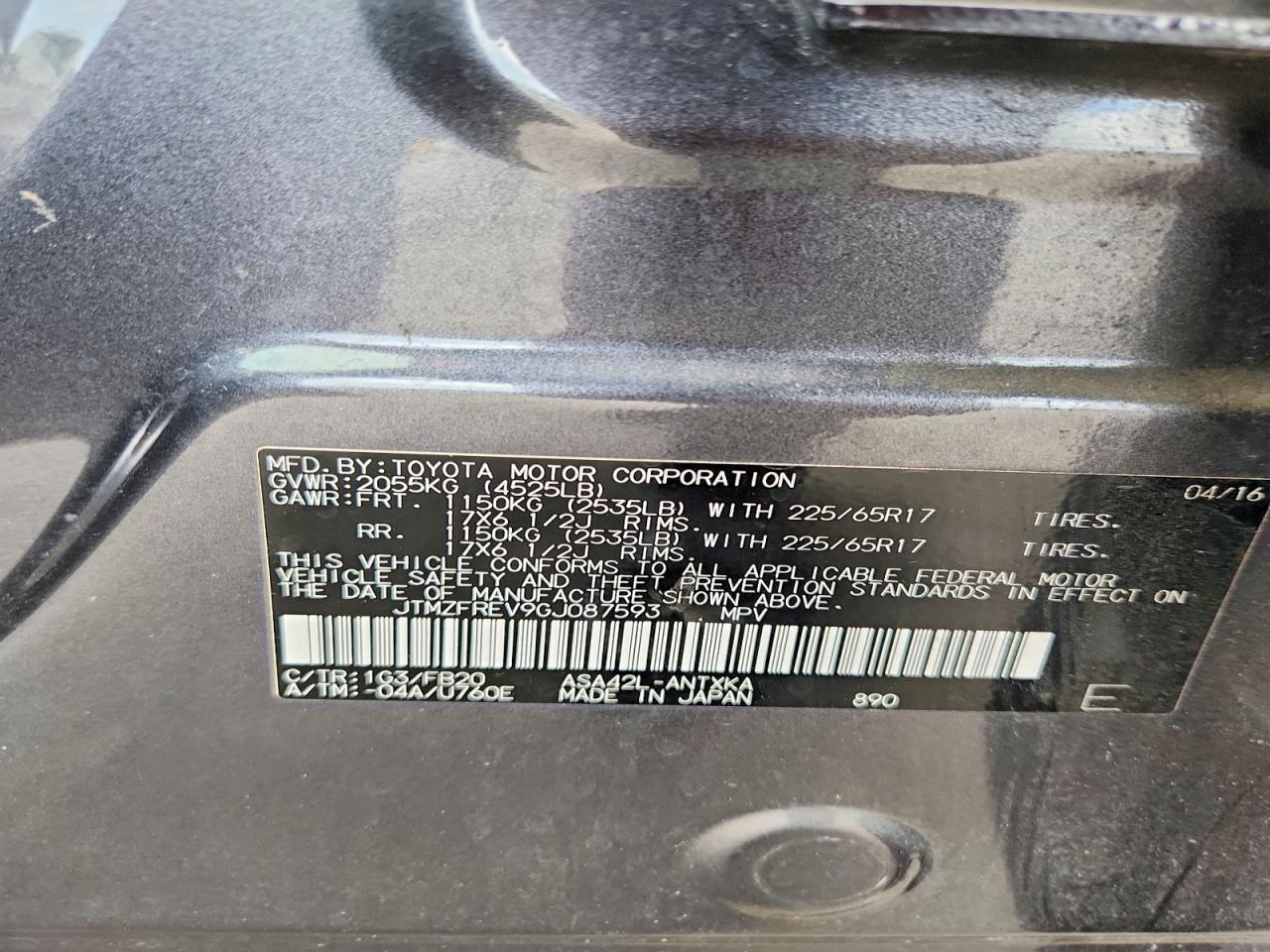 2016 TOYOTA RAV4
