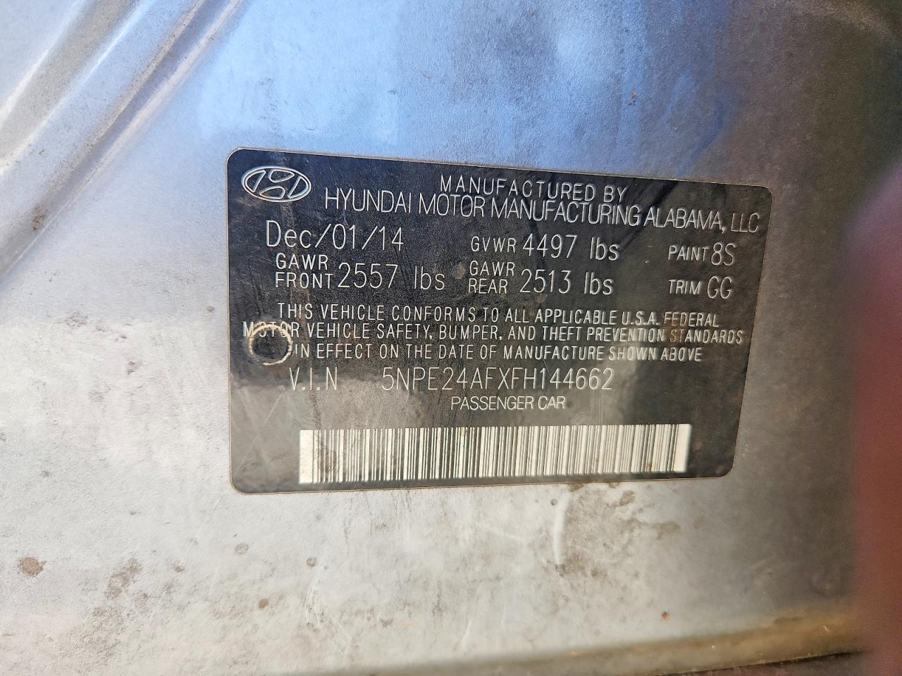 2015 HYUNDAI SONATA