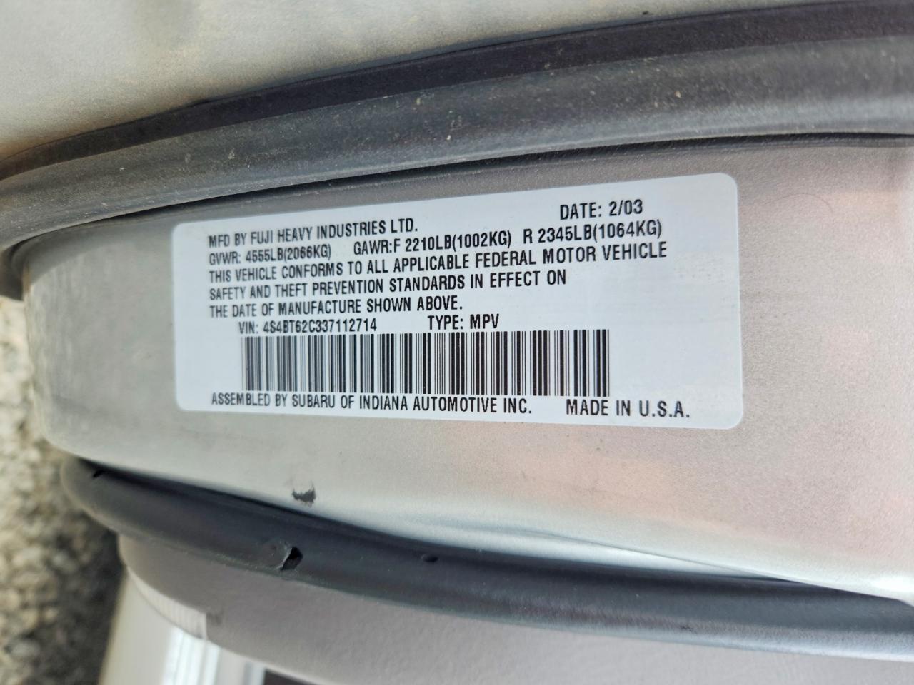 2003 SUBARU Baja