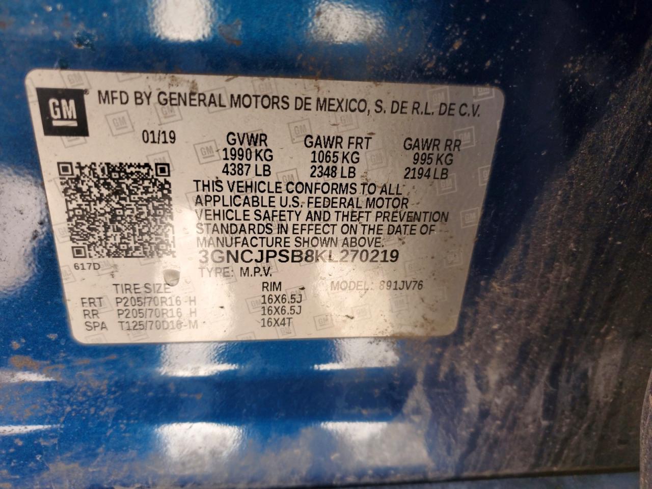 2019 CHEVROLET TRAX