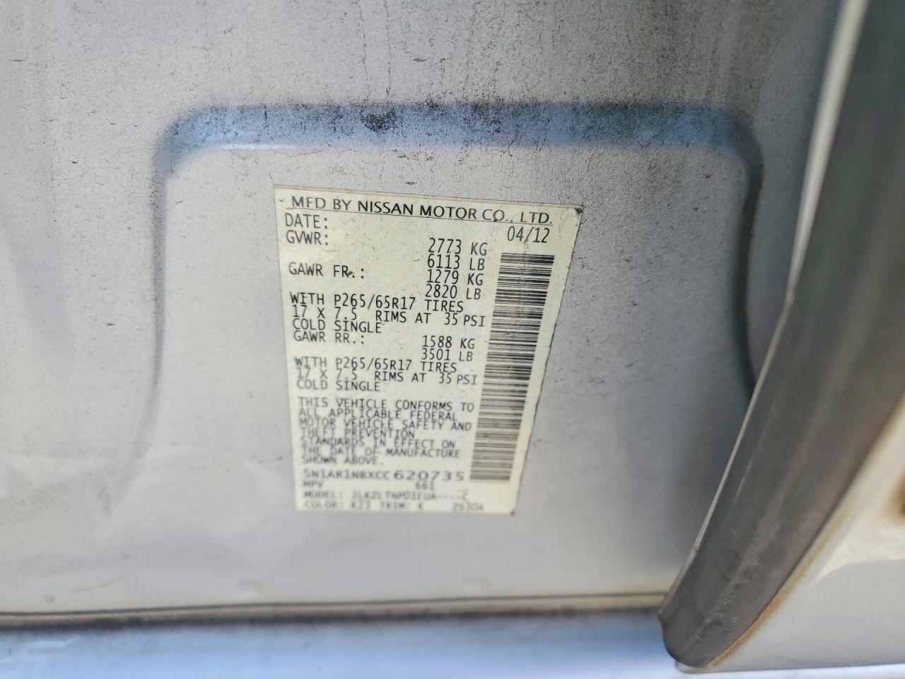 2012 NISSAN PATHFINDER