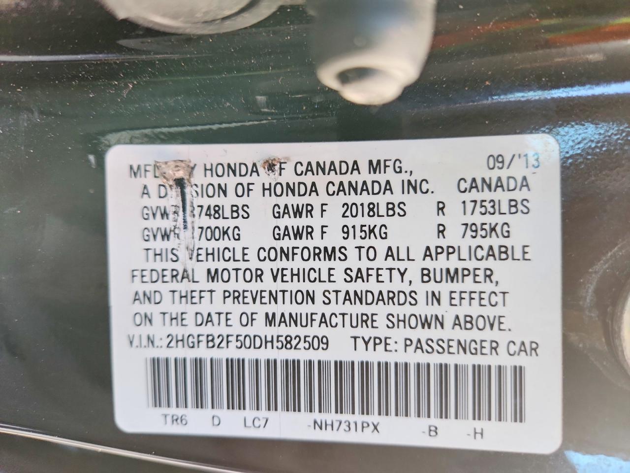 2013 HONDA CIVIC