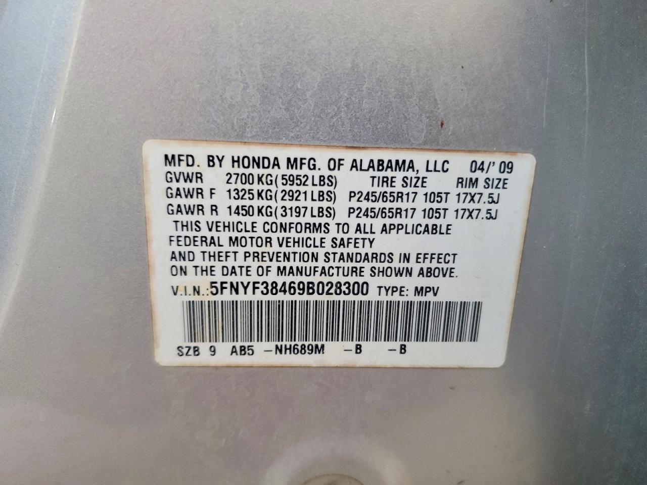 2009 HONDA PILOT