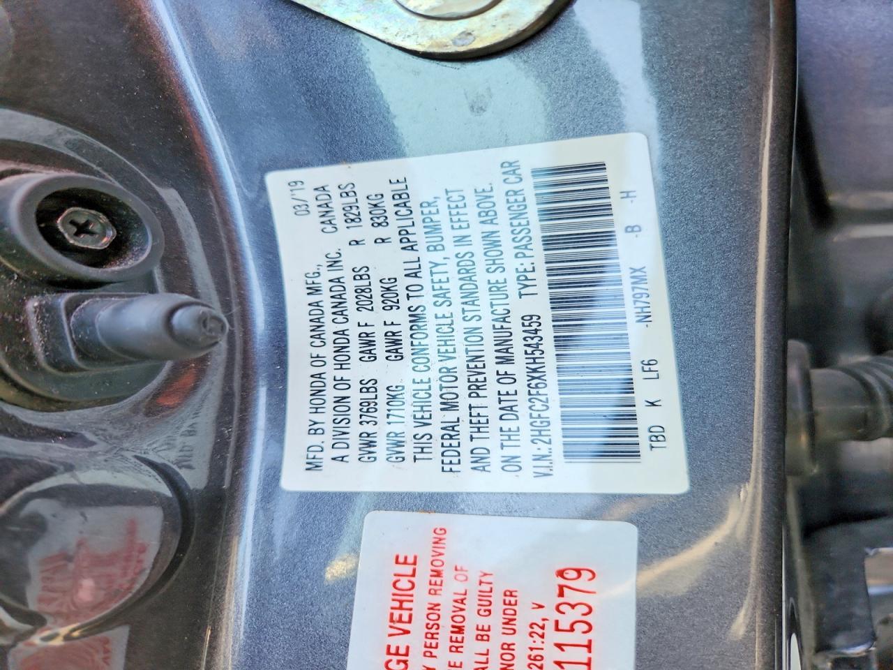 2019 HONDA CIVIC