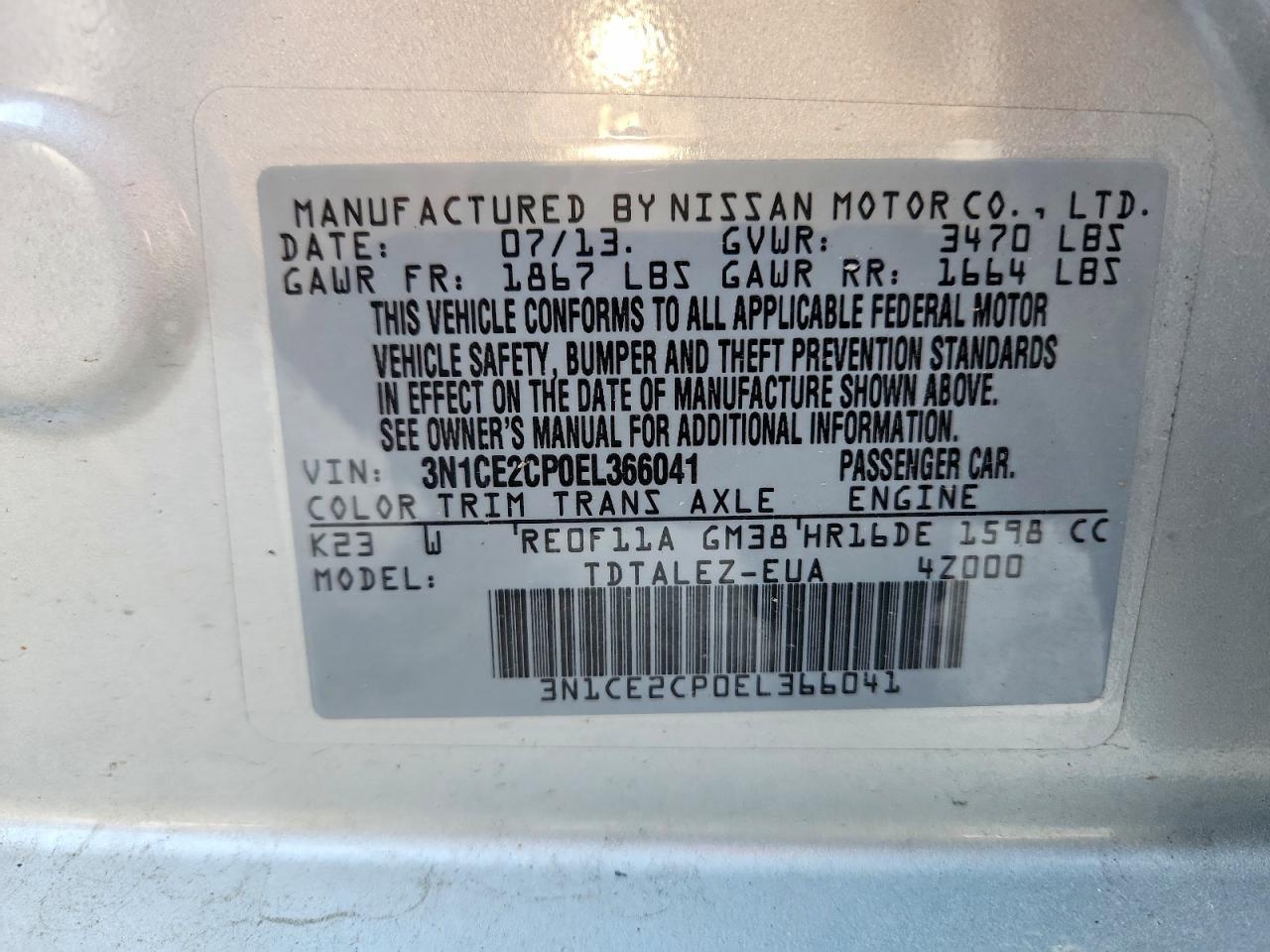 2014 NISSAN Versa Note