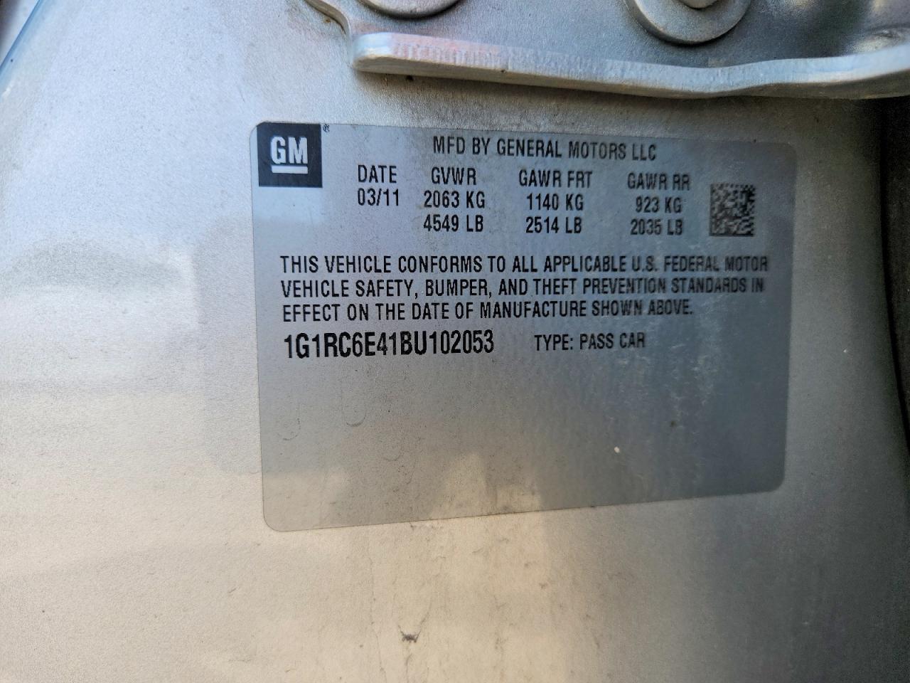 2011 CHEVROLET VOLT