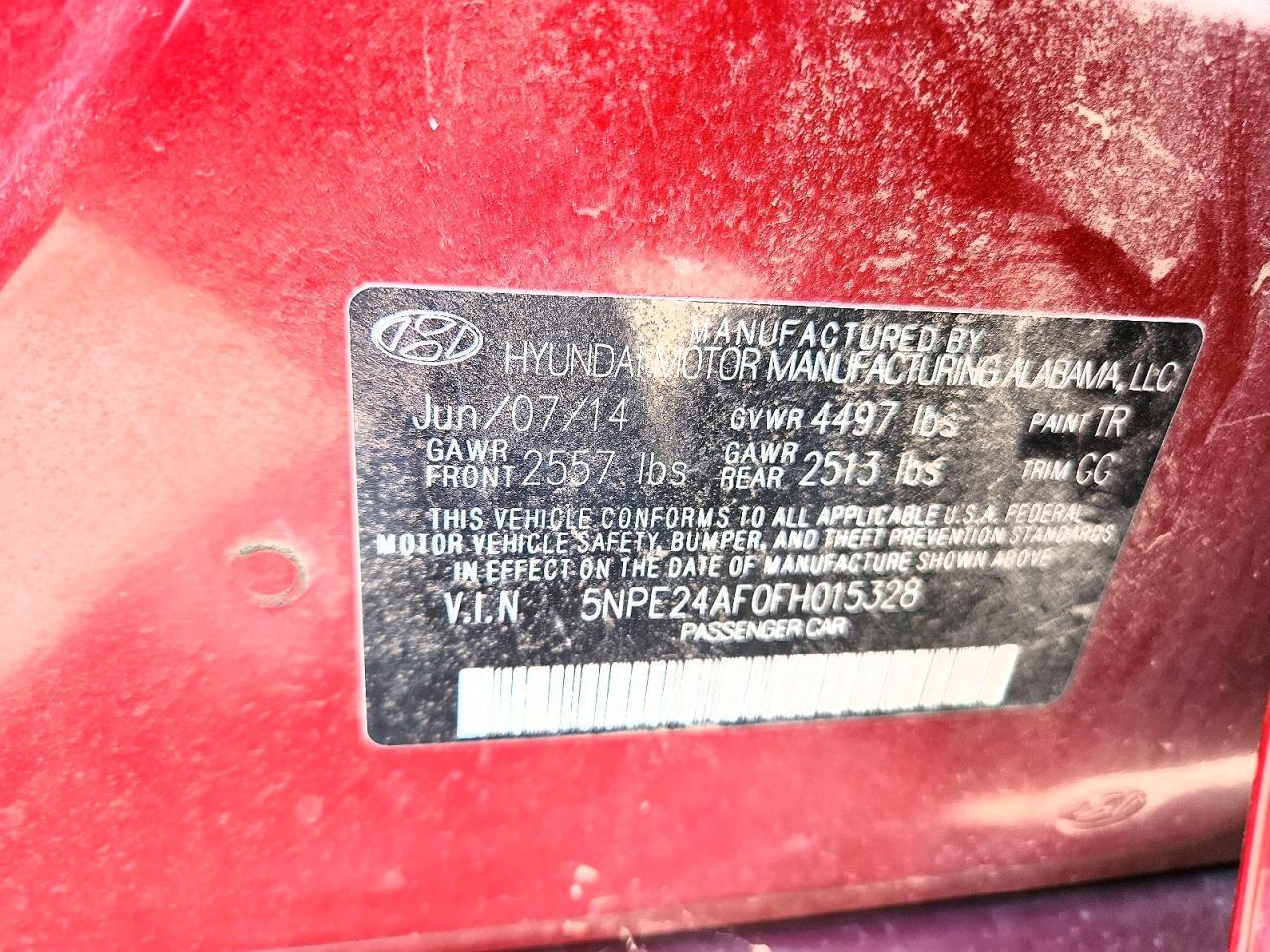 2015 HYUNDAI SONATA