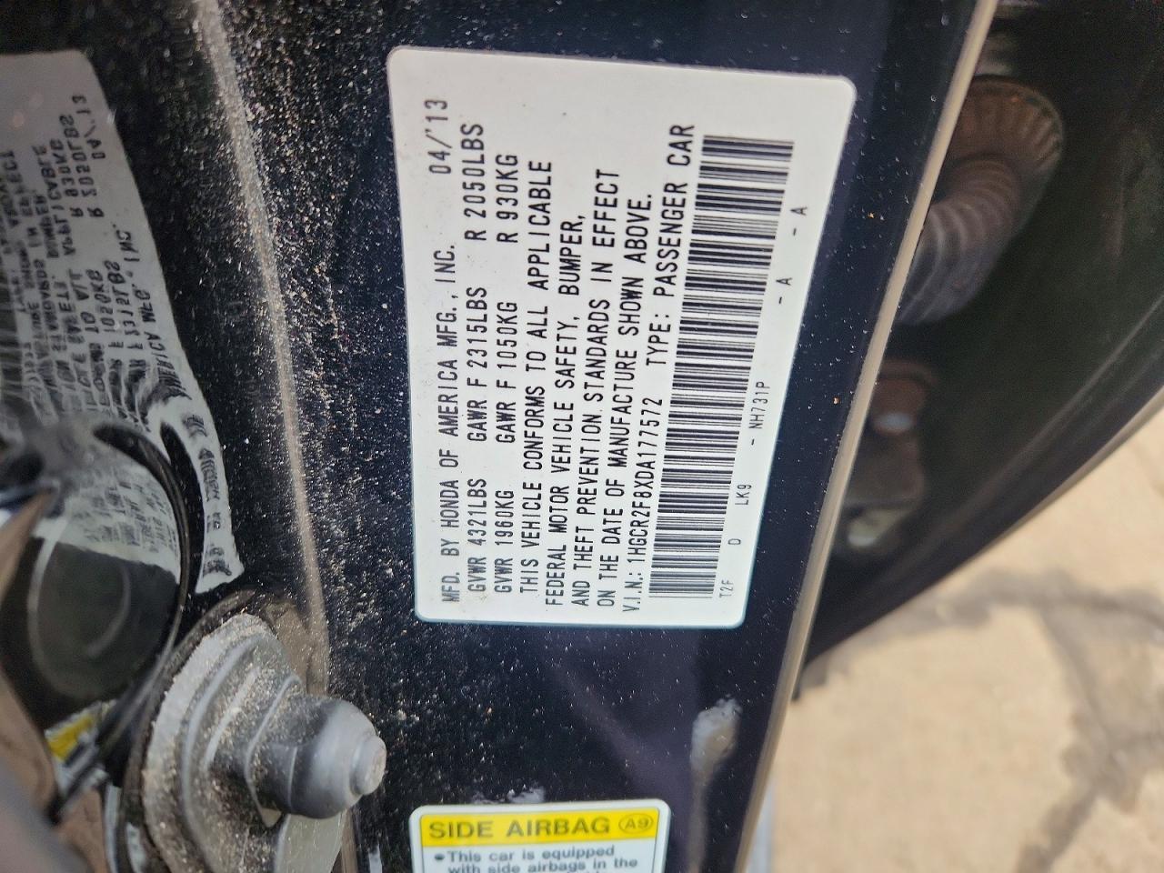 2013 HONDA ACCORD