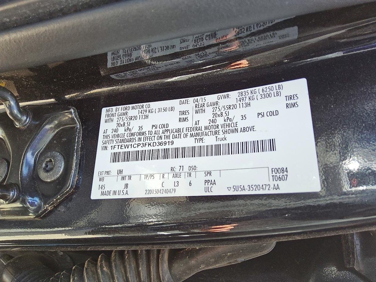 2015 FORD F-150 Lightning