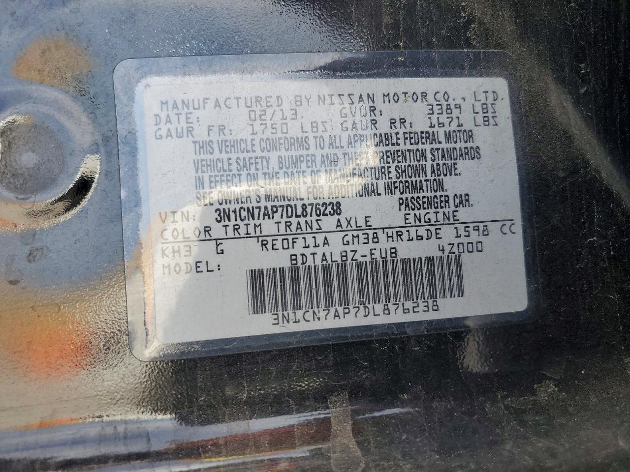 2013 NISSAN VERSA