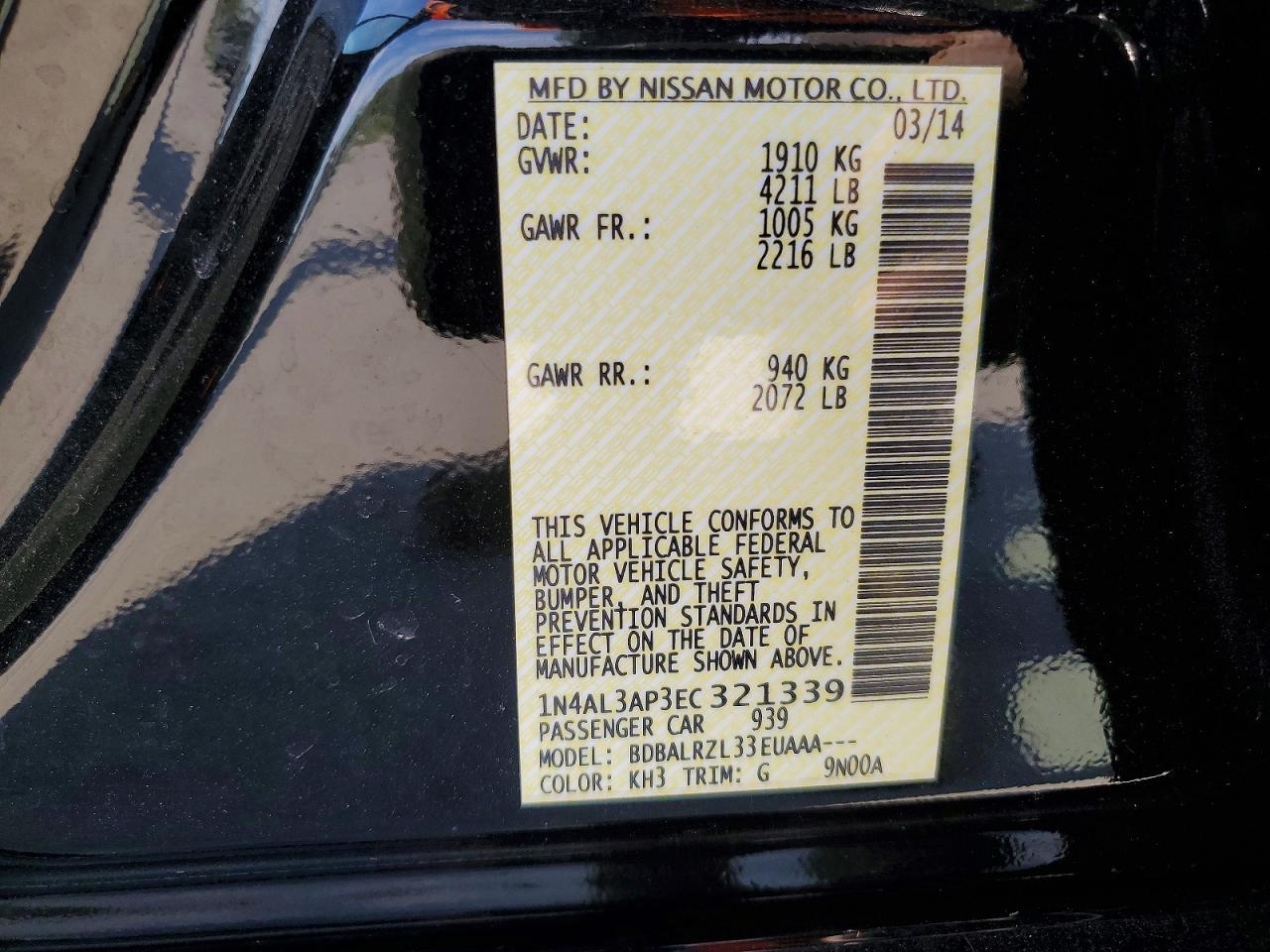 2014 NISSAN ALTIMA