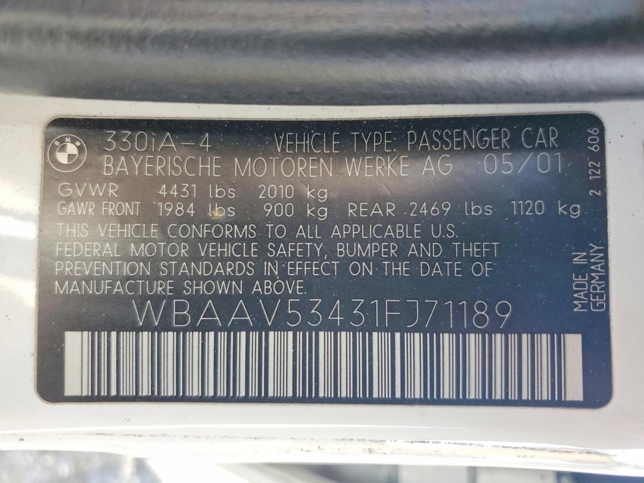 2001 BMW 3 SERIES